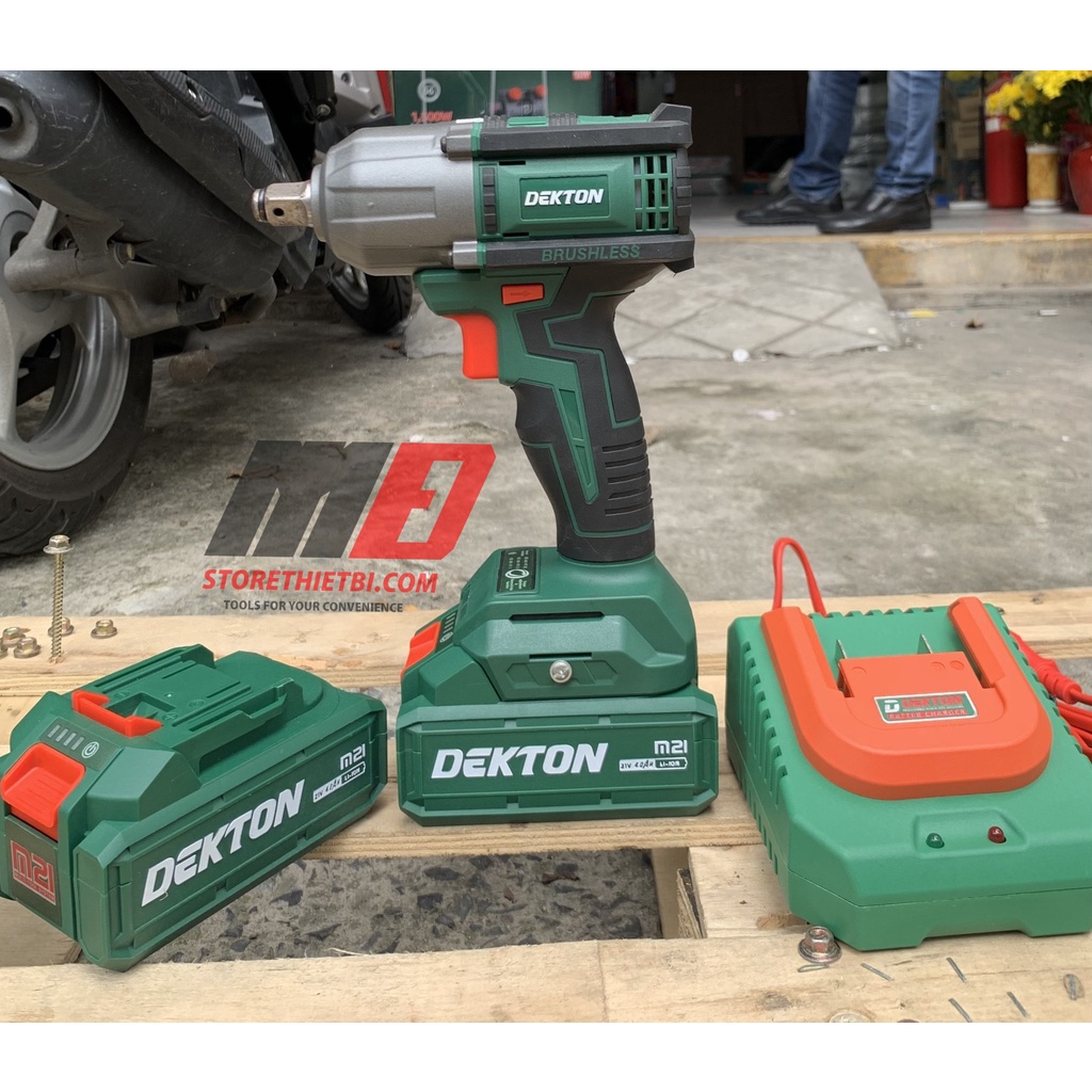 DK-IW2140MKT Máy siết bulong dùng pin 21V 475Nm Chính hãng Dekton (Hộp Giấy)