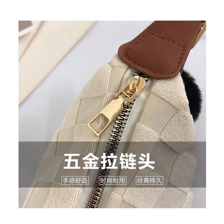 Túi Đeo JASMIN NOIR Chéo Vải Canvas Họa Tiết Sọc Caro Đơn Giản Cá Tính