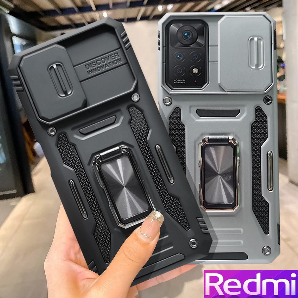 Redmi Note 11 Pro Note 11S Redmi 10C 10A 9A 9C Poco X4 Pro Xiaomi 11T Pro Vỏ bọc điện thoại cứng chống va đập sang trọng Giá đỡ bằng kim loại