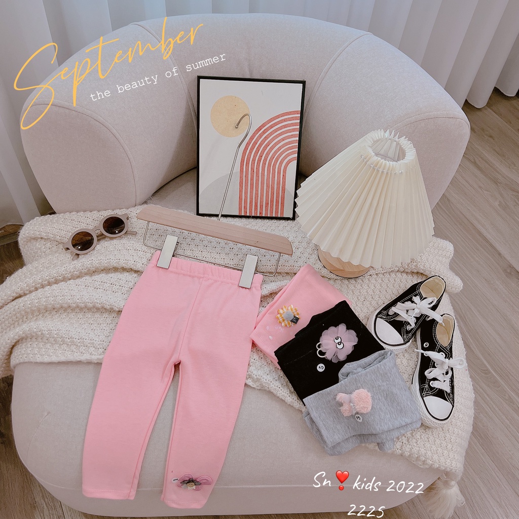 - Quần bé gái, quần legging dài, chất cotton loại dày dặn xịn xò cho bé 6-16kg, Richkid 123