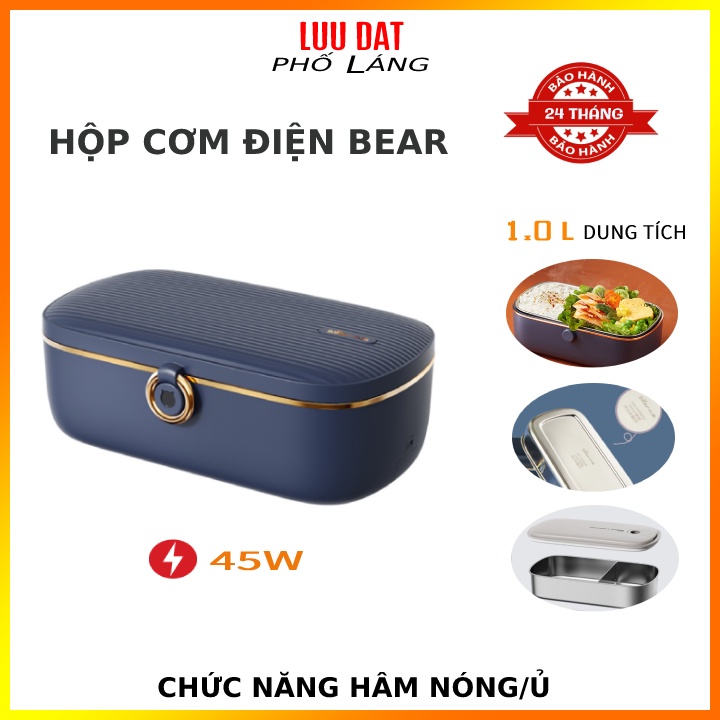 Hộp cơm cắm điện tự hâm nóng 1 lít Bear DFH-P09D1