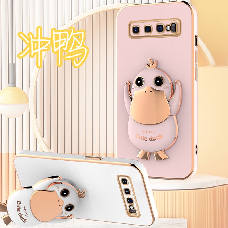Ốp Điện Thoại Có Giá Đỡ Hình Vịt 3D Thời Trang Cho Samsung Galaxy S10 S9 Plus S10e Note 9 8 S10 Lite
