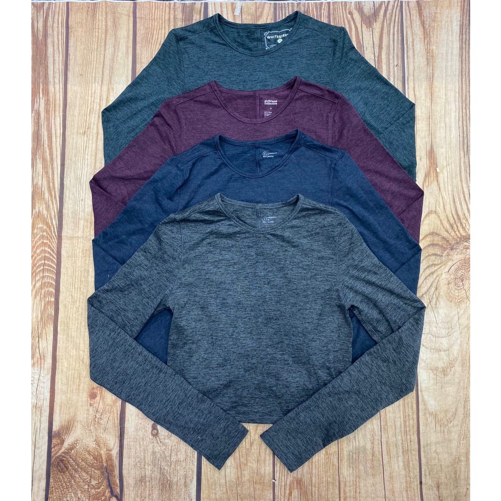 Áo tập dài tay Girlfriend/Whitesiera- Chất thun cotton thấm hút mồ hôi, co giãn tốt.