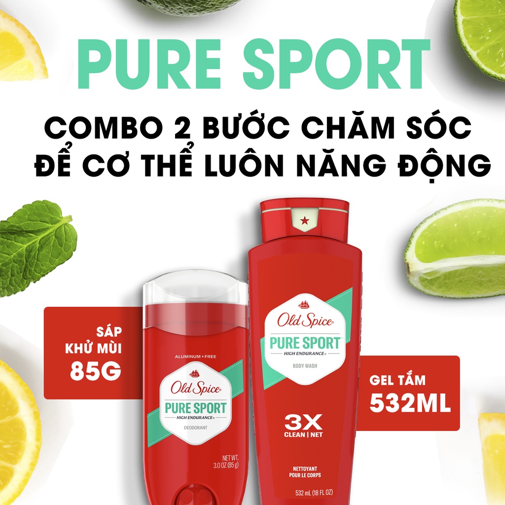 Combo đôi Sáp Old Spice Pure Sport 85g/chai