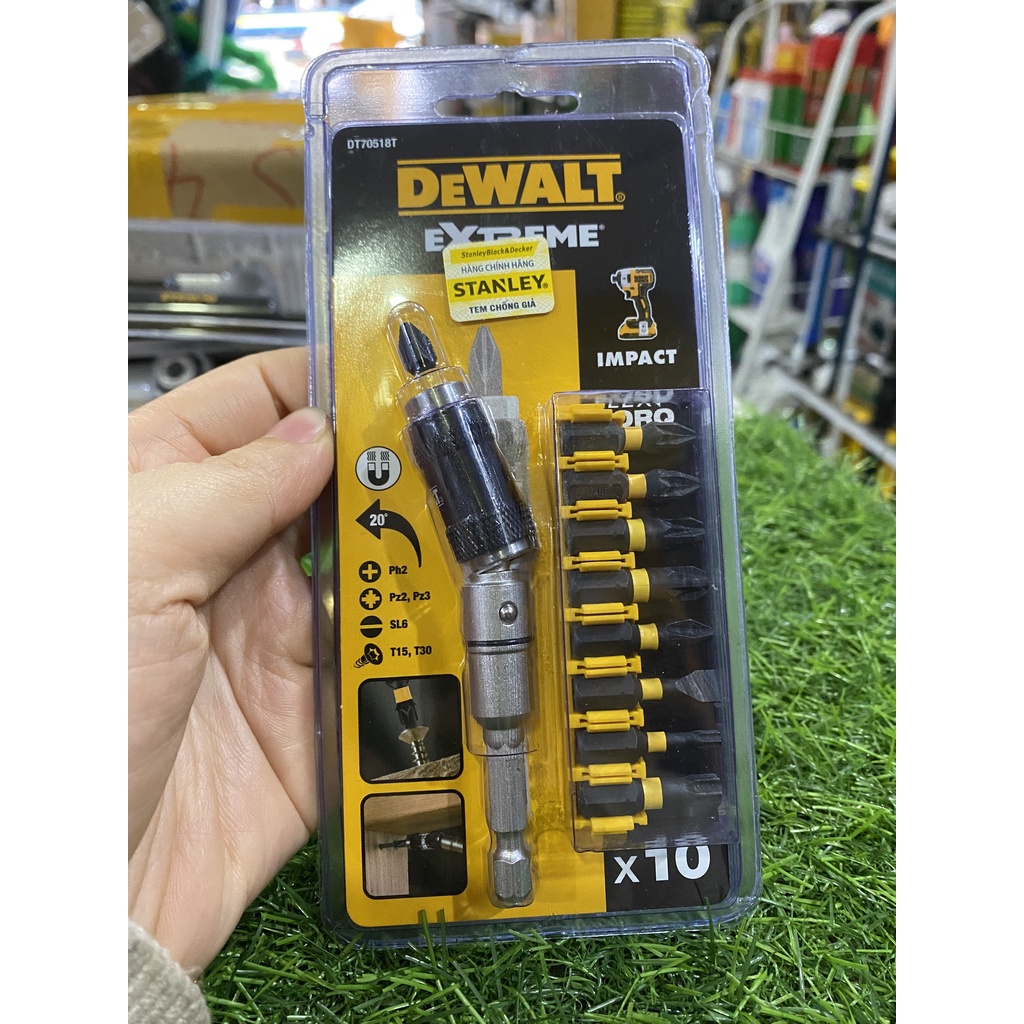 Bộ mũi vít đầu xoắn 10 chi tiết DeWalt DT70518T-QZ