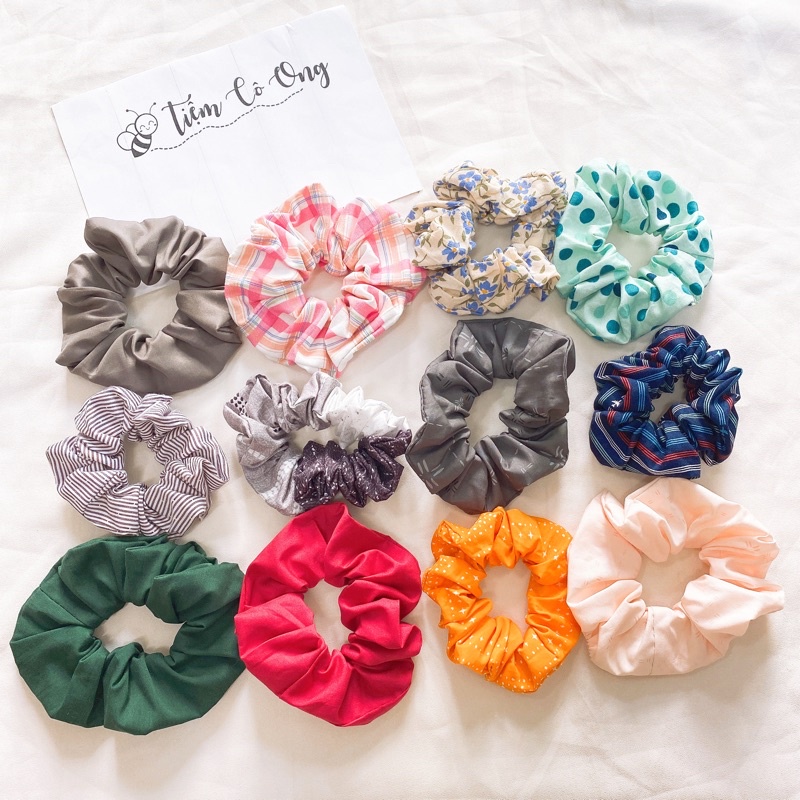 Dây buộc tóc vải - scrunchies vải nhiều màu
