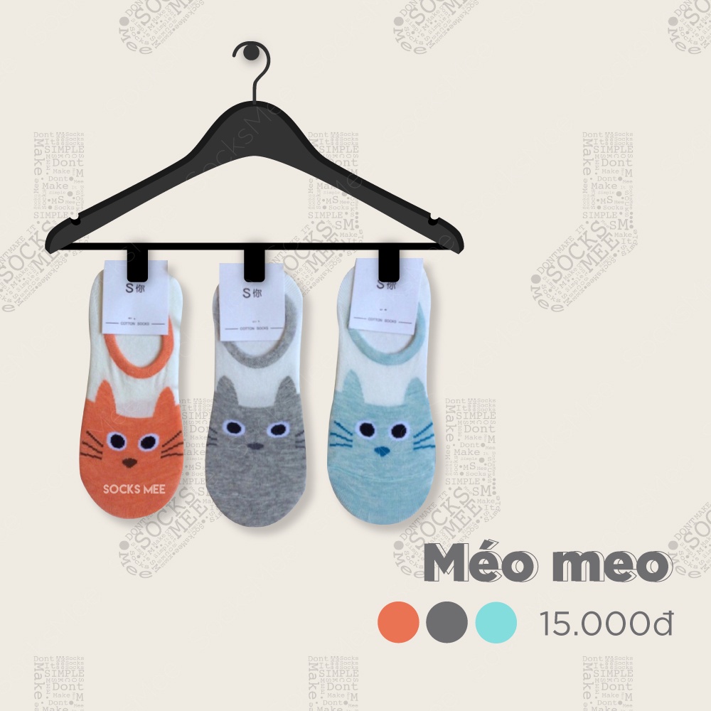 TẤT VỚ LƯỜI MÉO MEO - PATTERN INVISIBLE SOCKS