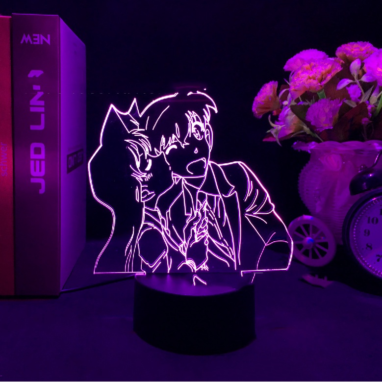 Đèn Ngủ LED 3d Bằng Acrylic Hình Thám Tử Conan Hoạt Hình Sạc USB Dành Cho Trang Trí Nhà Cửa YT2
