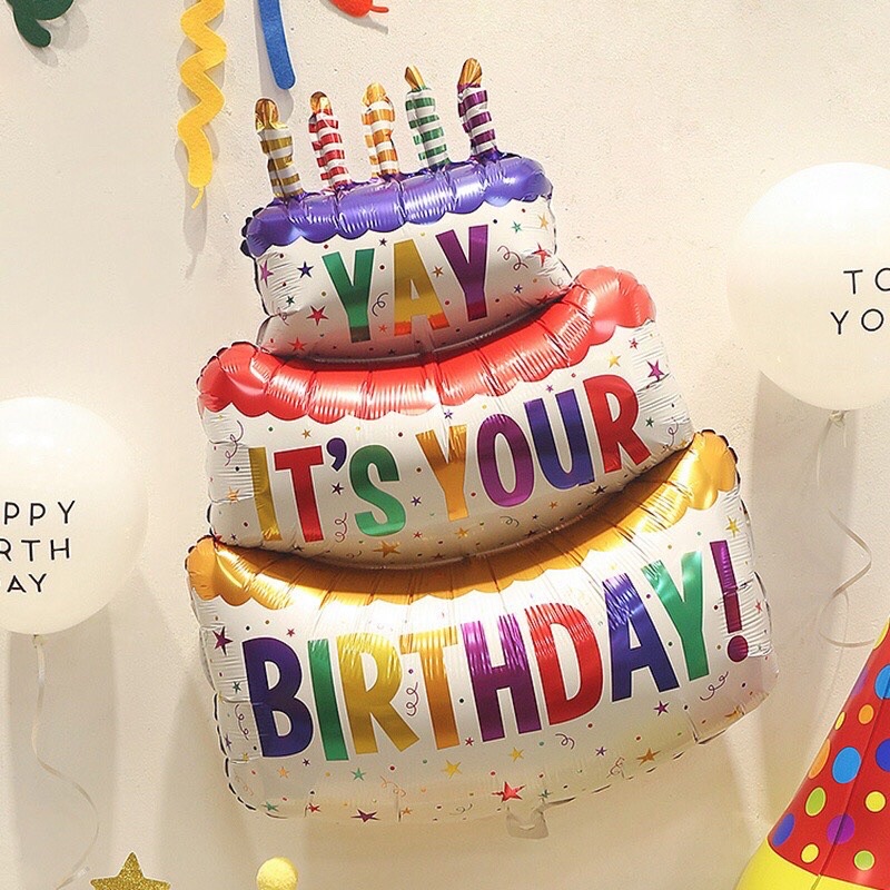 Bong bóng bay hình bánh kem gato sinh nhật khổng lồ