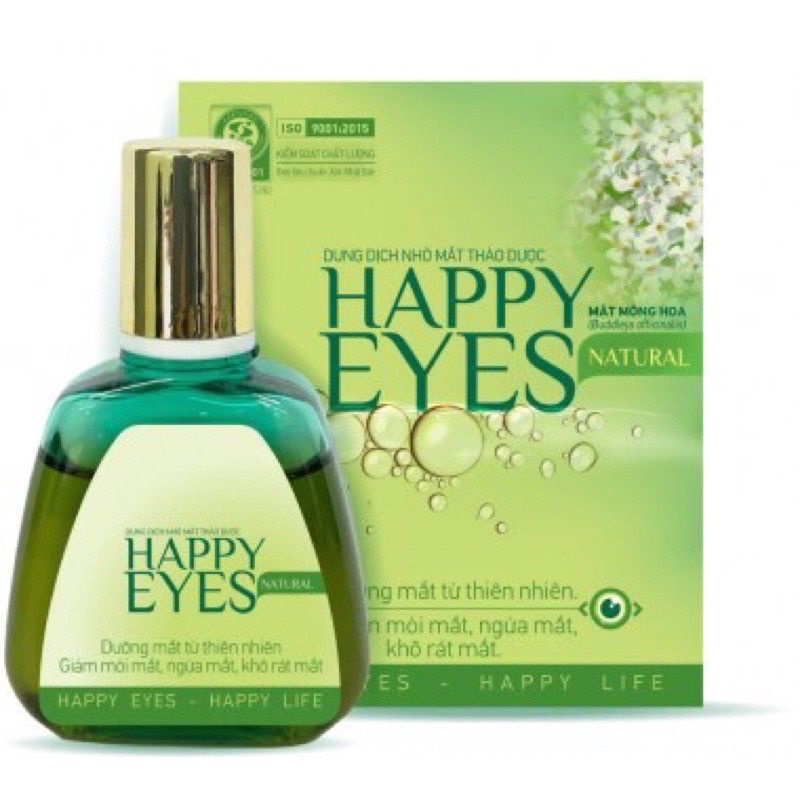 Dung dịch nhỏ mắt thảo dược Happy Eyes dưỡng mắt từ thiên nhiên, giảm mỏi, khô mắt