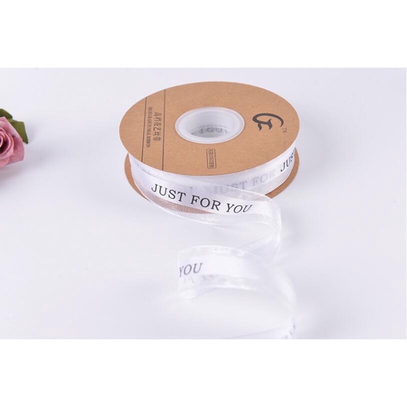 Ruy băng ren voan in chữ JUST FOR YOU