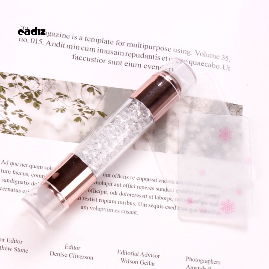 Dụng Cụ In Hình Móng Tay Hai Đầu Trong Suốt Mạ Điện Dễ Sử Dụng