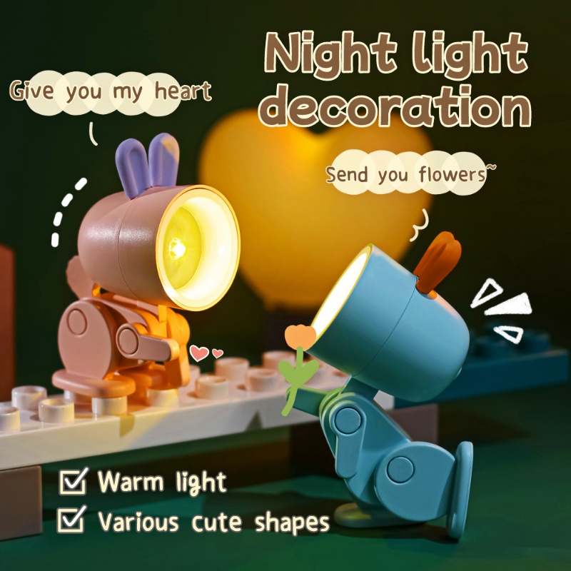 Đèn Ngủ LED Hình Động Vật Mini Dễ Thương Gấp Gọn Trang Trí Phòng Khách / Bé