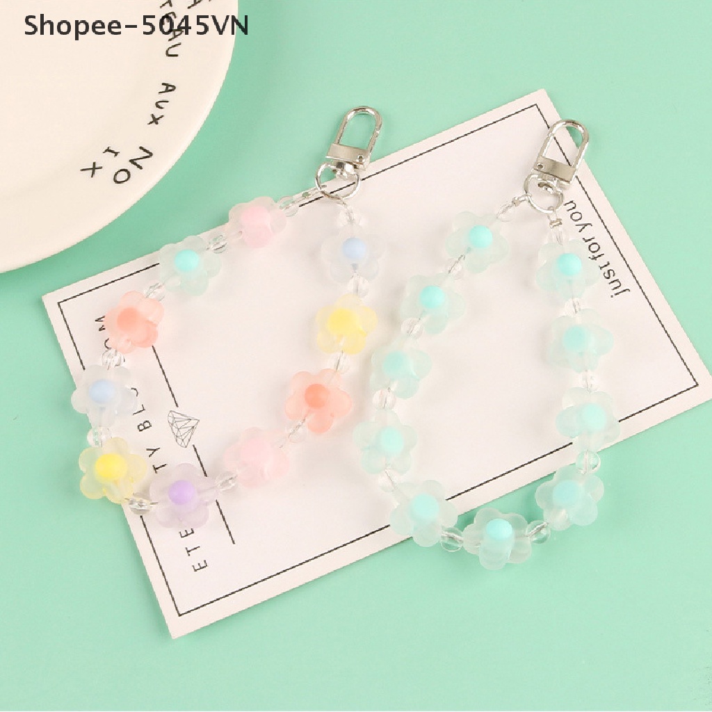 [Hàng Có Sẵn] Móc Khóa Xe Hơi Đính Hạt Màu Kẹo Hình Hoa Dễ Thương Dành Cho Bạn Nữ (H)