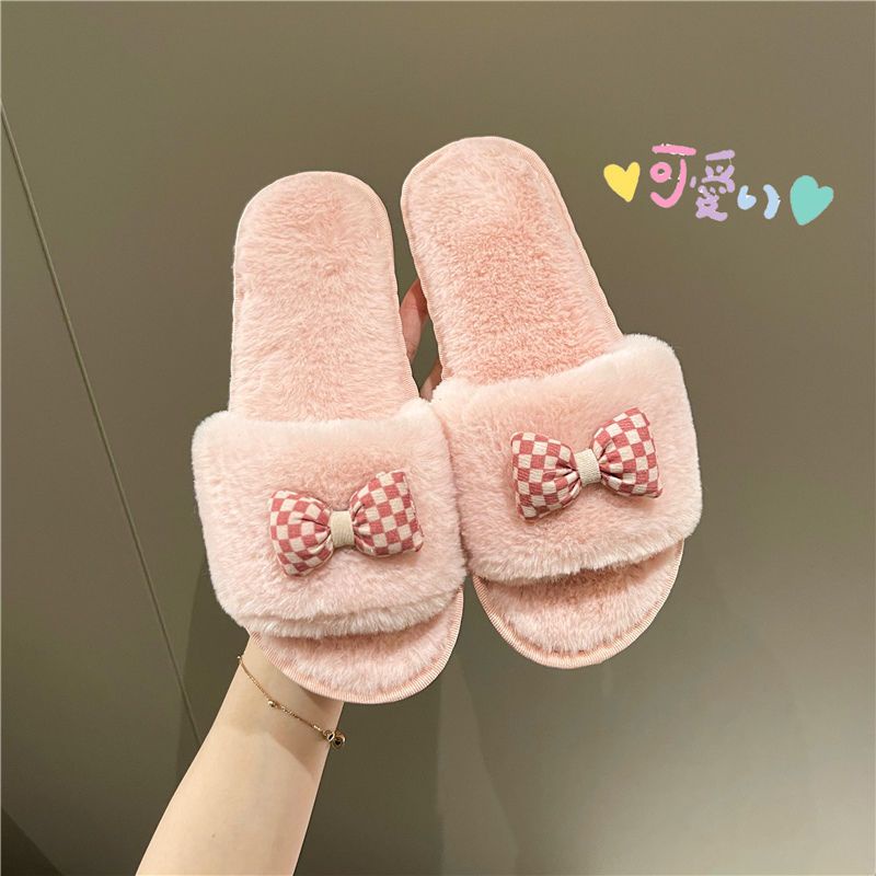 Dép Cotton Đi Trong Nhà Đế Dày Chống Trượt Thời Trang Mùa Đông Dễ Thương Cho Nữ