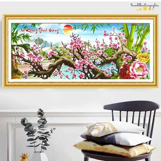 Tranh thêu chữ thập an khang thịnh vượng 1m02 x 47cm