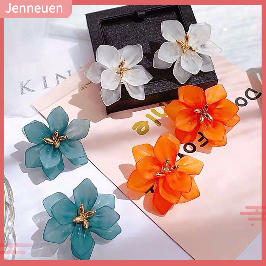 1 Đôi Bông Tai Hình Hoa Bằng Acrylic Phong Cách Vintage Thanh Lịch