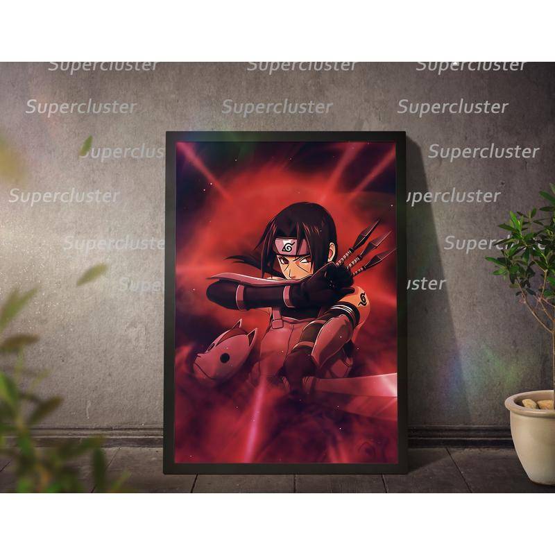 Tranh Vải Cuốn Treo Tường Họa Tiết Hoạt Hình Naruto Itachi