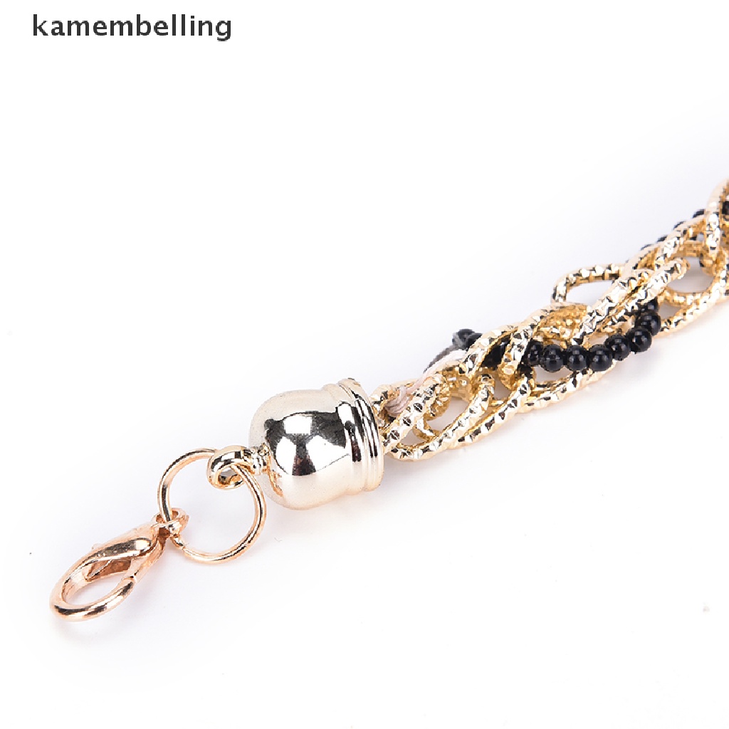 Thắt Lưng Dây Xích Kim Loại Đính Hạt Ngọc Trai Thời Trang Cho Nữ