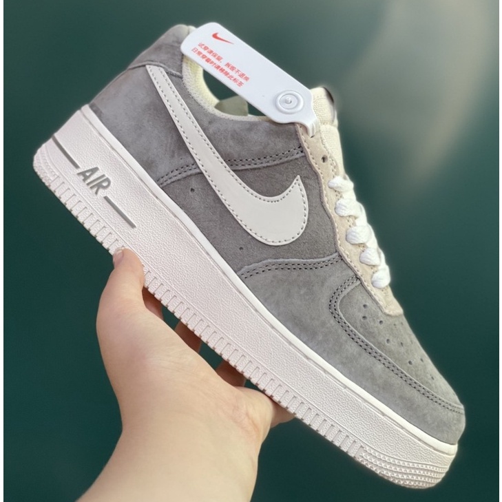 Giày sneaker Air force 1 Grey Pavy Tale ( Af1 Xám da lộn ) - Giày _Nike Xám NỈ Air Force 1, AF1 Bản chuẩn đẹp fullbox