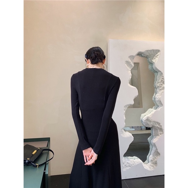 Đầm tay dài nơ ren dáng xoè koreastyle