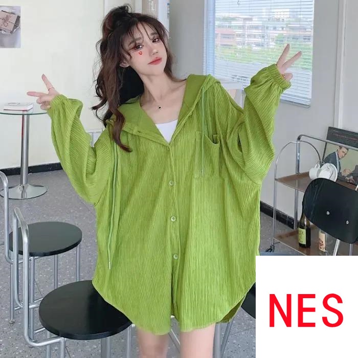 Áo Khoác Chống Nắng Tay Dài Dáng Rộng Có Nón Phong Cách Mới Mùa Hè Dễ Phối Đồ Có Size Lớn 150kg Cho Nữ