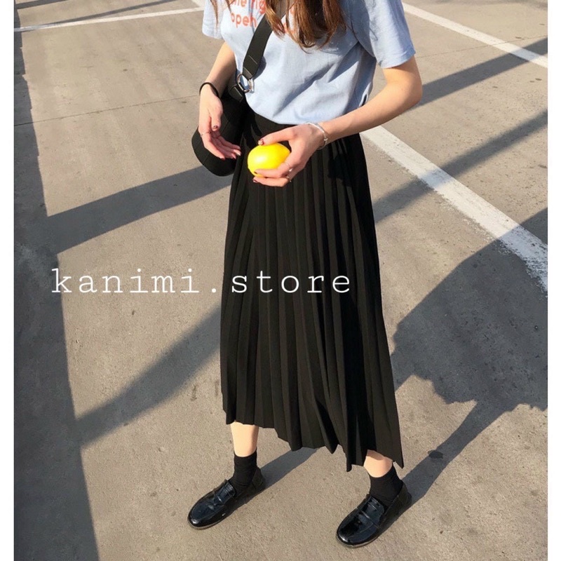 Chân váy xếp li dài free size huyen hip