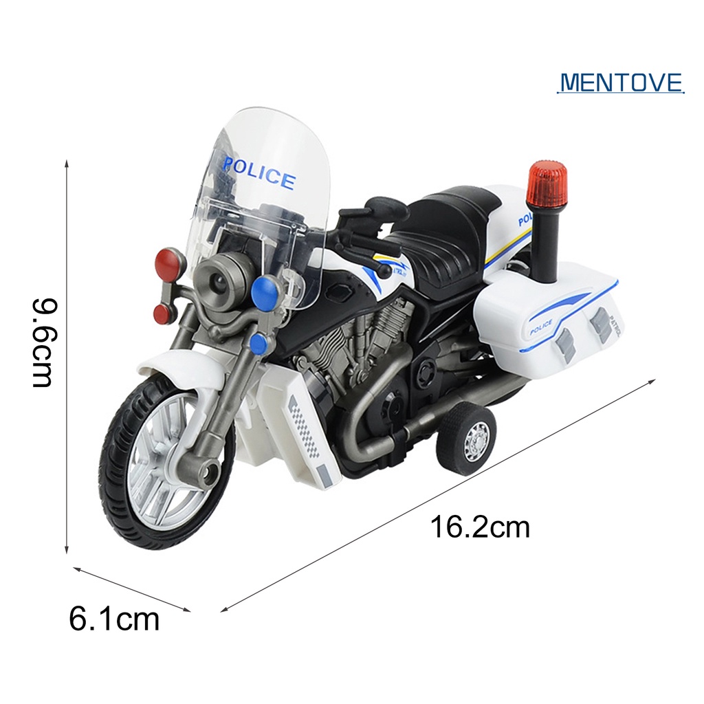 &lt; Hot Toy &gt; Đồ Chơi Xe Cảnh Sát Xe Máy Kéo Lại Bằng Tay Có Đèn LED Nhấp Nháy Cho Trẻ Em