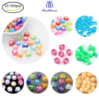 Set 23-500 Hạt Xỏ Lỗ 7x8x4mm: 2mm Nhiều Màu Sắc