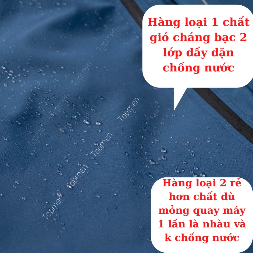 Áo khoác gió nam, áo gió nam nữ chất vải gió tráng bạc 2 lớp