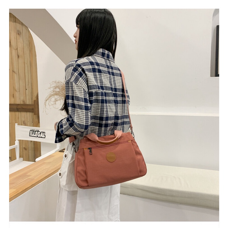 Menas Túi Đeo Vai Bằng Vải canvas nylon Sức Chứa Lớn Thời Trang Dễ Phối Đồ Dành Cho Học Sinh