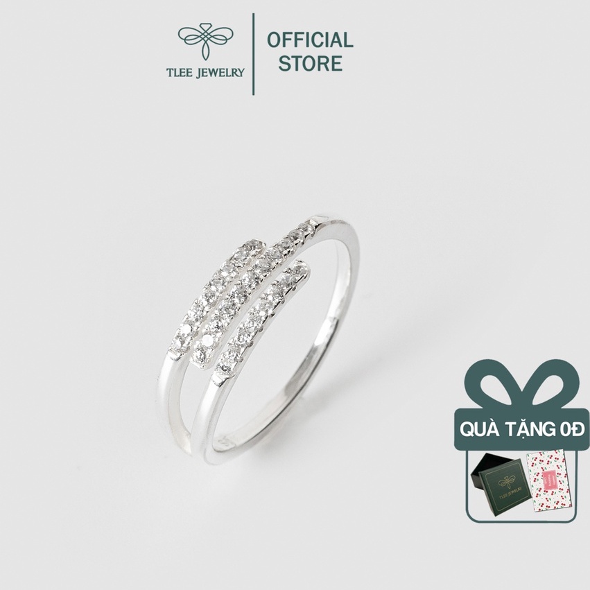 Nhẫn bạc nữ TLEE ba tầng đính đá cao cấp TleeJewelry A0220