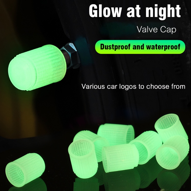 1 / 4 Nắp Van Dạ Quang Trang Trí Bánh Xe Hơi