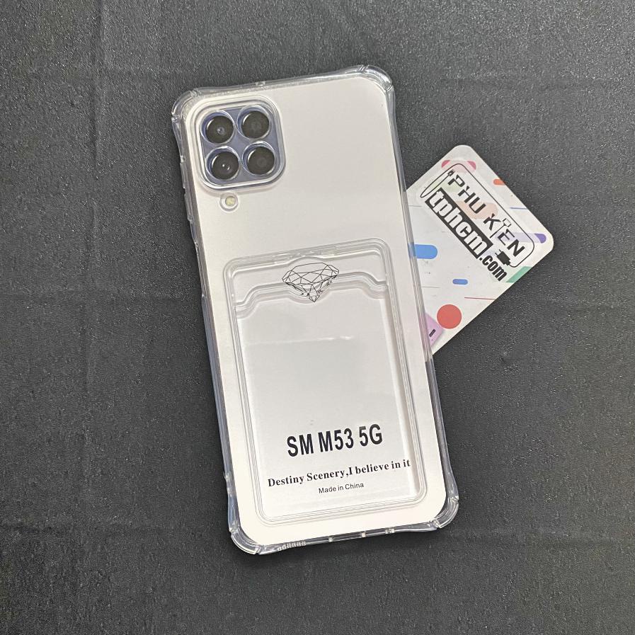 Ốp Lưng Samsung M53 5G Dẻo Trong Suốt Có Khe Đựng Thẻ