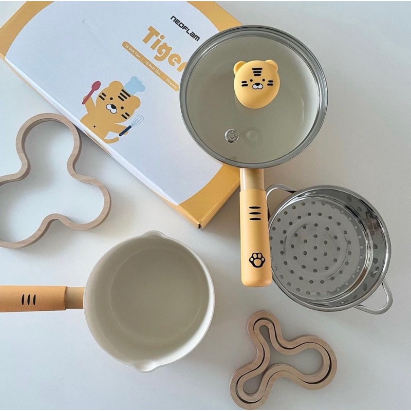 Bộ nồi nấu / hấp chống dính cao cấp ăn dặm cho bé NEOFLAM CHÍNH HÃNG