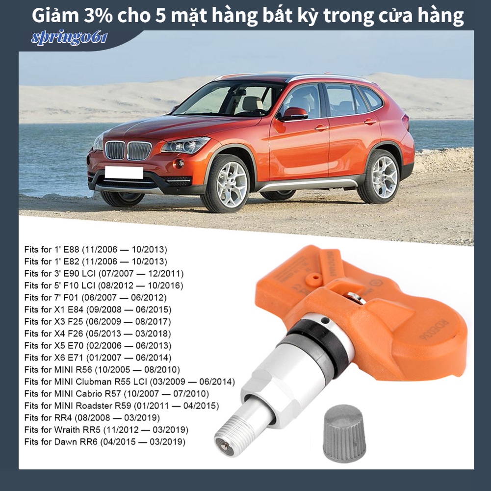 [Hàng Sẵn] Cảm biến theo dõi áp suất lốp ô tô TPMS 36236798726 Phù hợp với E88 E82 E90 【Spring061】