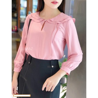 Áo sơ mi màu Hồng cổ bèo