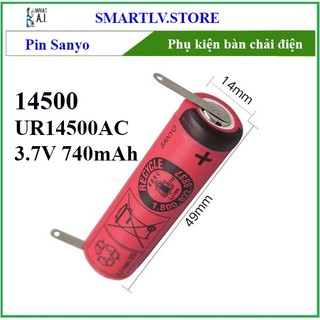 Pin sanyo 14500 3.7v - chuyên dùng cho bàn chải điện philips sonicare & oral-b & máy cạo râu philips