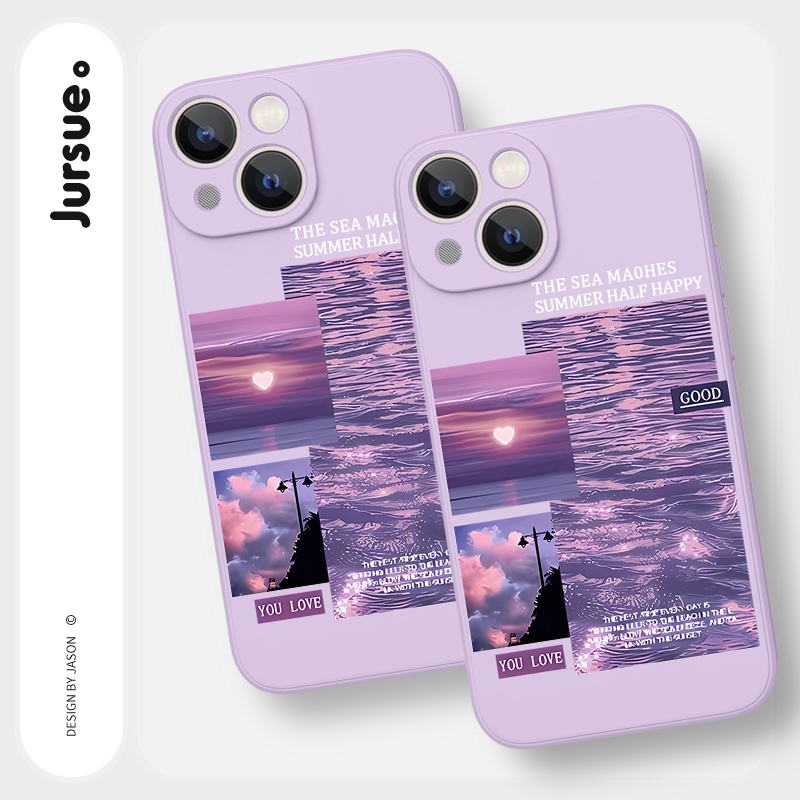 Ốp lưng JURSUE mềm dẻo hình dễ thương đẹp độc lạ Cho iPhone 14 13 12 11 Pro Max SE 2020 X XR XS 8 7 ip 6S 6 Plus Y2487