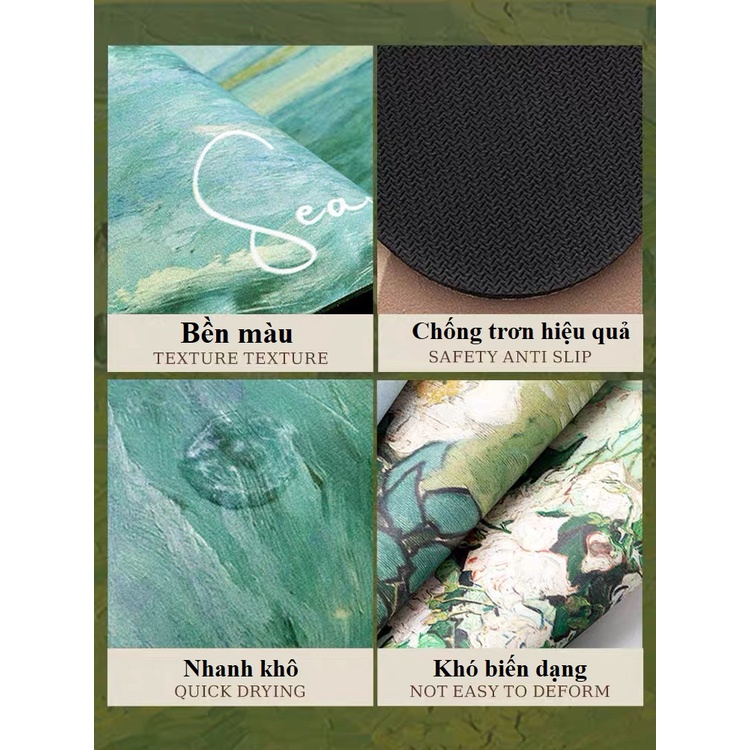 Thảm chùi chân thấm hút chất liệu Silicon phong cách TRANH SƠN DẦU