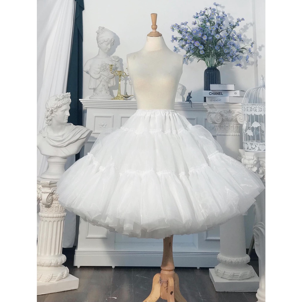 Tùng phồng Lolita A-line siêu phồng chất liệu voan kính 4 lớp 6 lớp ⚡Ảnh thật shop tự chụp⚡