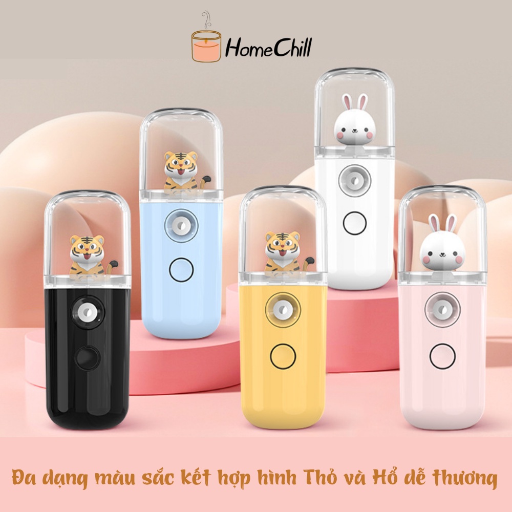 Máy Xịt Khoáng, Phun Sương Mini Cầm Tay Cấp Ẩm, Xông Mặt Nano Dưỡng Da Đa Năng, Hình Thú Dễ Thương Tiện Lợi