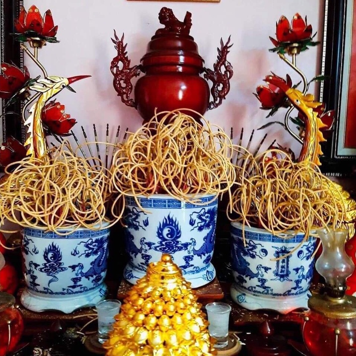 Hương Nhang Thảo Mộc Thơm Cao Cấp - Nhang Tài Lộc - Hương Sạch Tàn Cong Giữ Tàn Vàng Óng Chiêu Tài Lộc