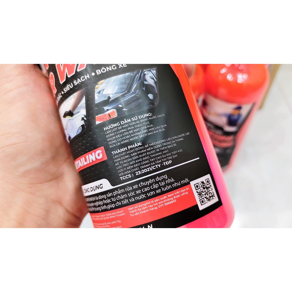 NƯỚC RỬA XE CHẠM / KHÔNG CHẠM SPRAYKING SUPER WASH 1L GIÚP XẾ IU SẠCH BÓNG, THƠM MÁT ĐẾN TỪNG NGÓC NGÁCH