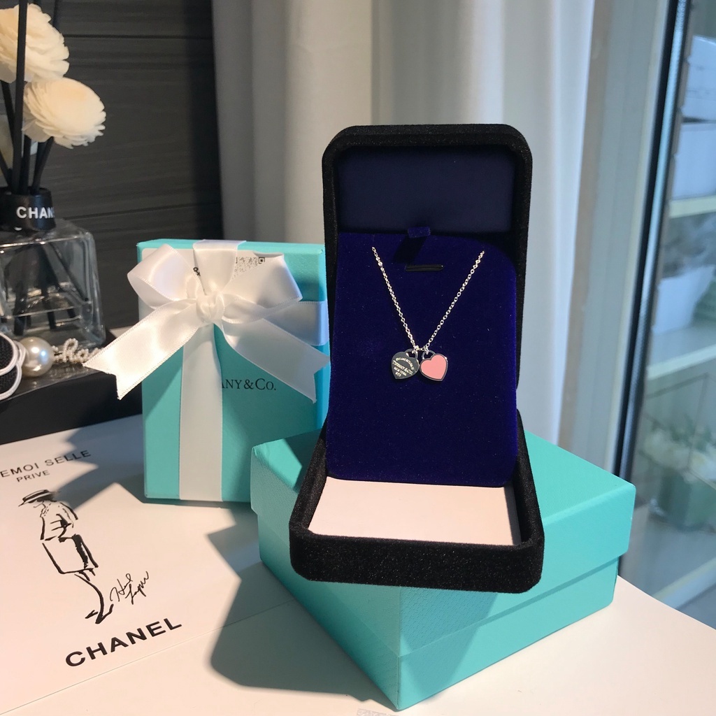 Vòng cổ Mạ Bạc 925 Mặt Hình Trái Tim Thời Trang Dành Cho Nữ