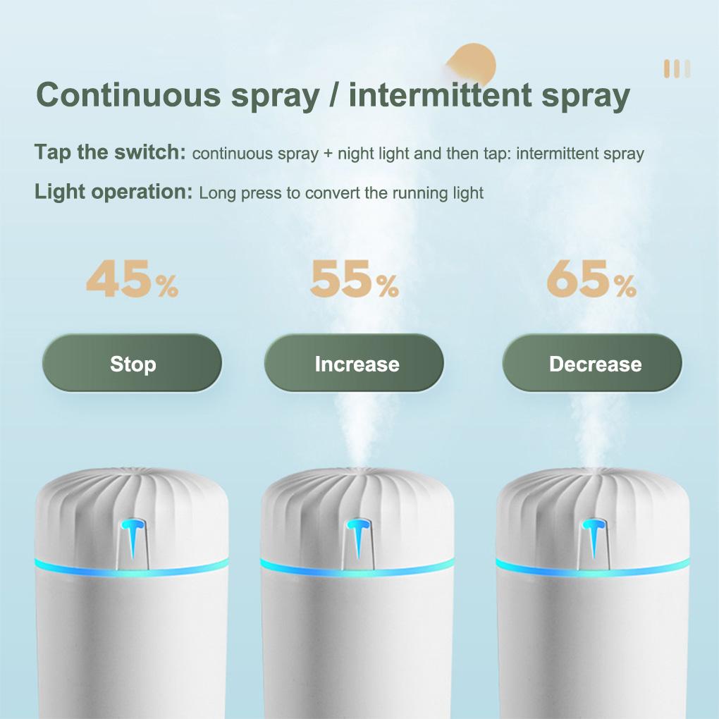 Máy Phun Sương Tạo Độ Ẩm Không Khí 450ml 2W 5V Có Đèn LED Tiếng Ồn Thấp