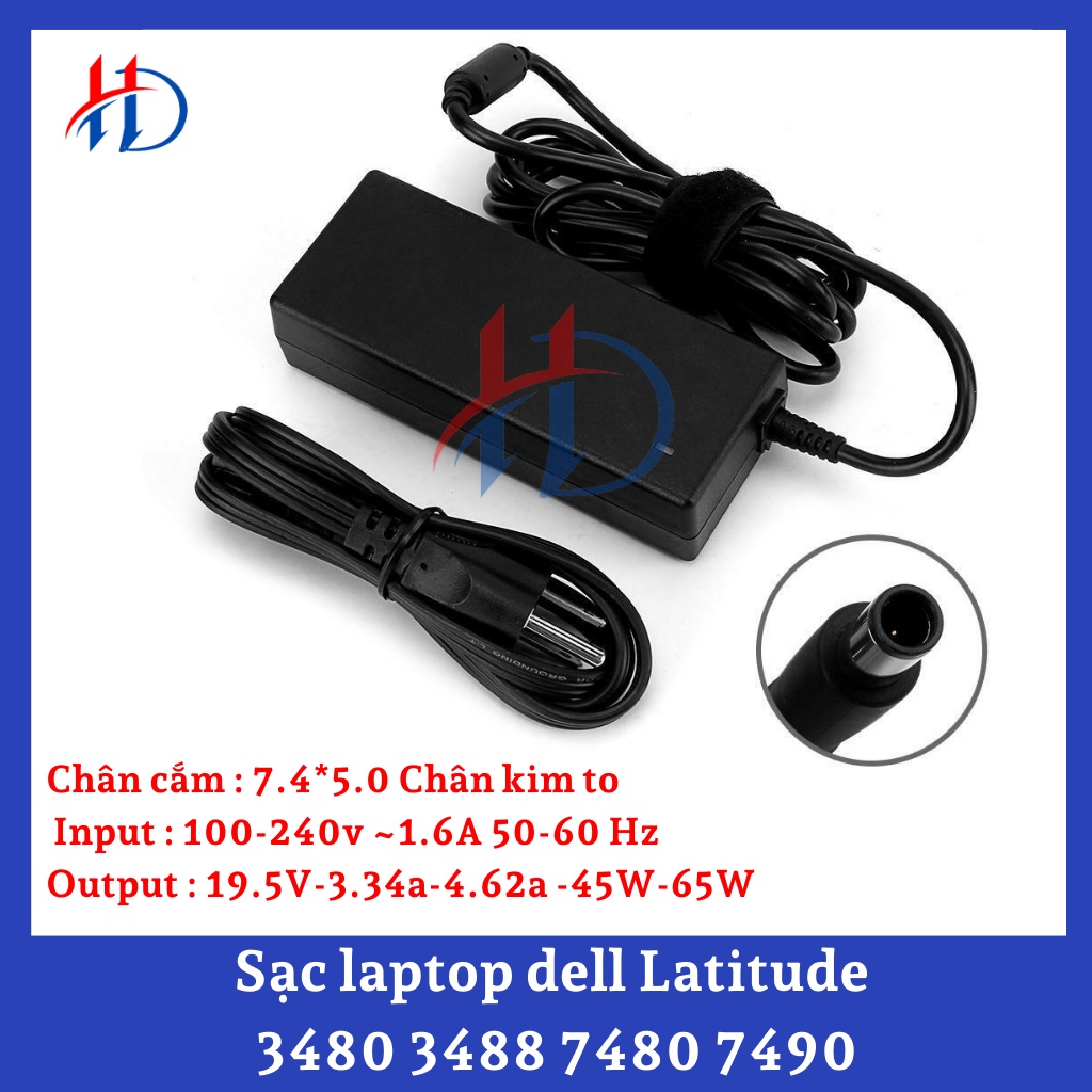 Sạc laptop dell Latitude 3480 3488 7480 7490 - Sạc Zin - Hàng Chính Hãng