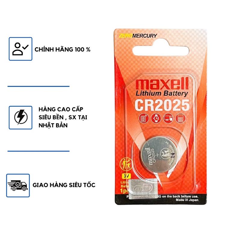 Pin CR2032 / CR2025 / CR2016 Maxell Lithium 3V - Made In Japan