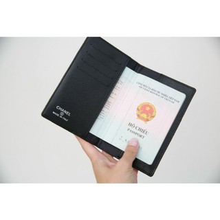 Ví cầm tay passport da thật 100% 2 chất( da lì&da caviar) fullbox