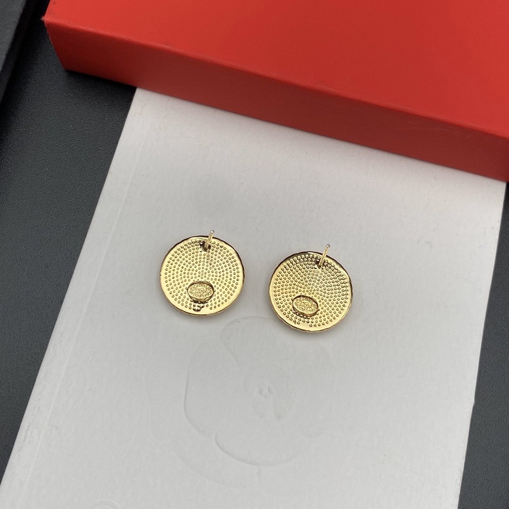 Khuyên Tai Tròn Khắc Chữ Bằng Thép Titanium Thời Trang Dành Cho Nữ